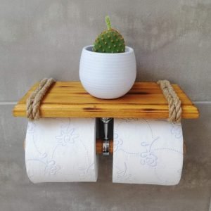 Porte papier toilette bois